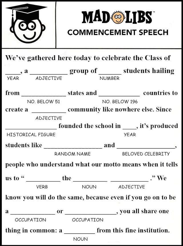 High school graduation mad libs image