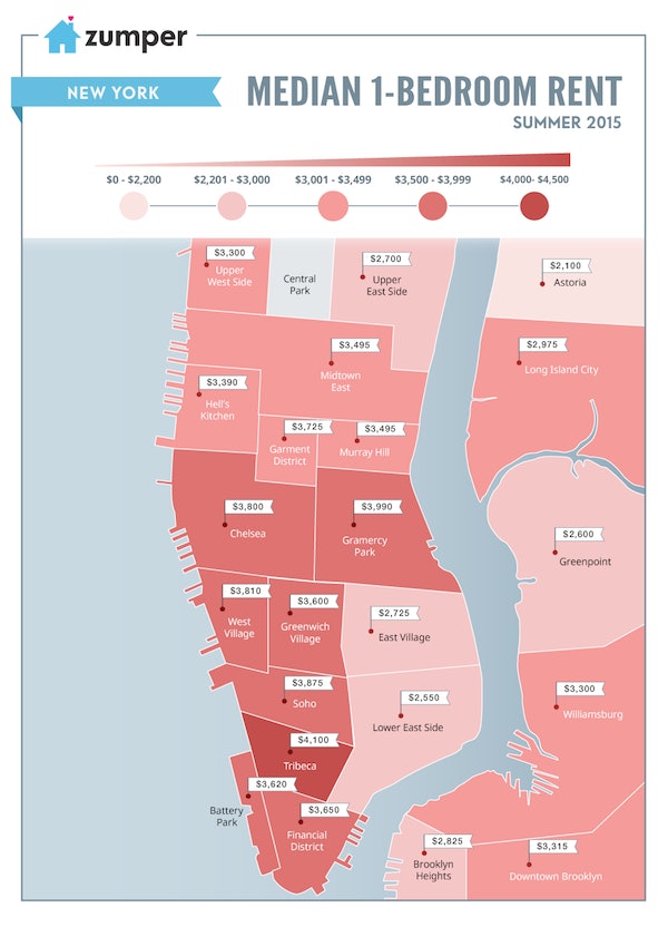 This Map Of Current Nyc Rent Prices Is Nothing Short Of