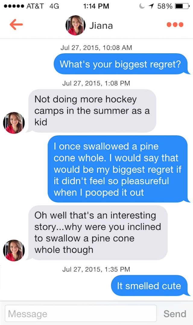 This Person Is Trolling Women With The Most Bizarre Tinder Convos Ever