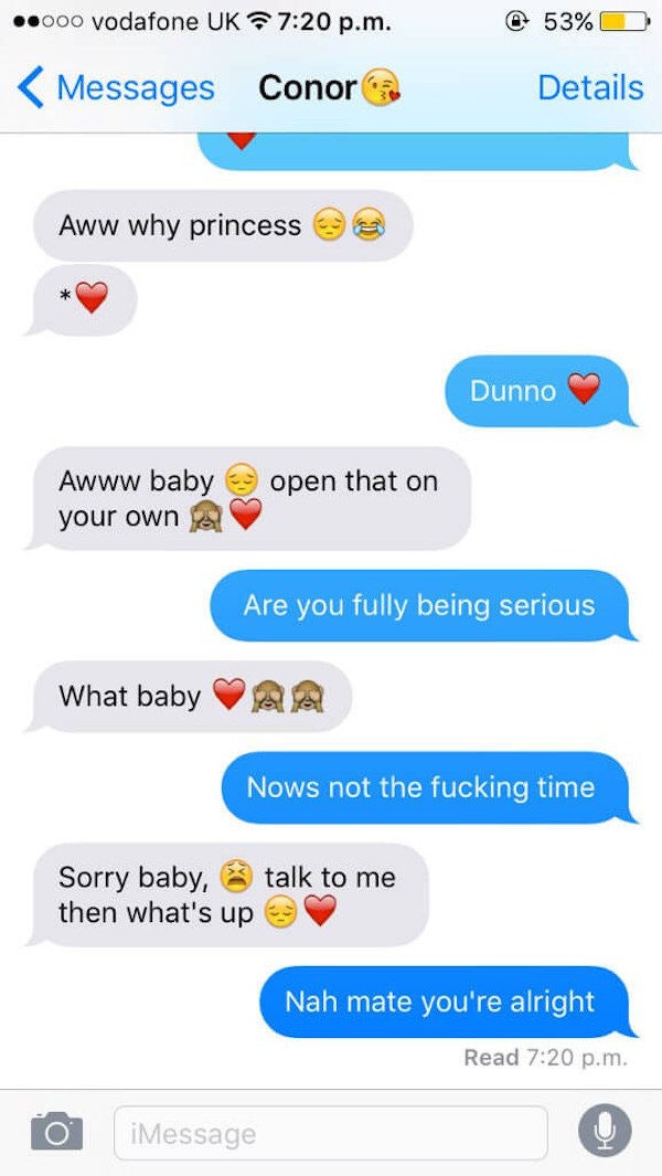 worst bf ever thinks sending his girlfriend a d ck pic is cute emoji texts to boyfriend