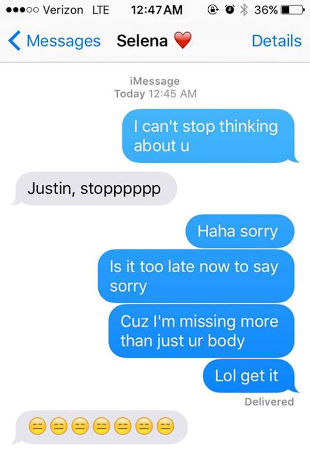 These Are The Drunk Texts Justin And Selena Definitely Send Each Other