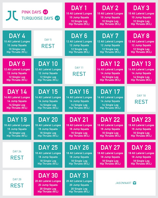 6 Day One body part a day workout plan for Gym