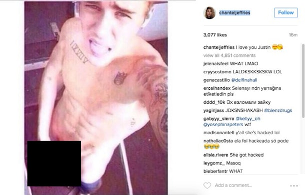 Justin Biebers Ex Fling Posts Fake Nude Photo Of Him