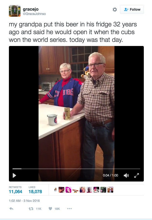 Elderly Cubs Fans' Reactions To World Series Win
