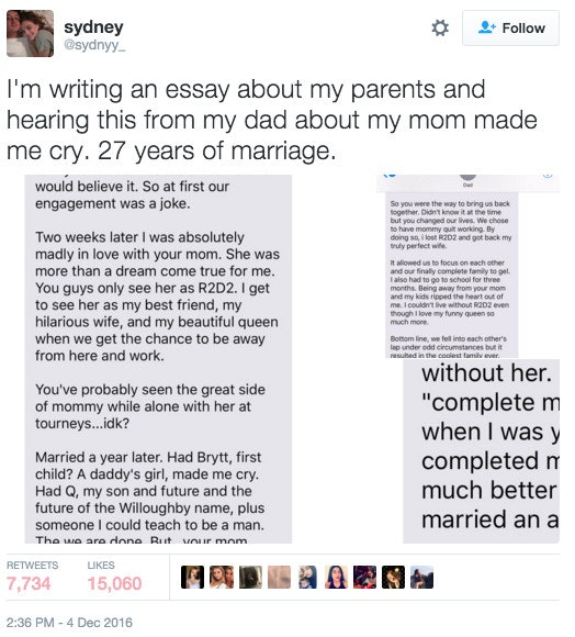 International Business Essays Twitter Thesis Statement For Comparison Essay also Interesting Persuasive Essay Topics For High School Students Daughters Tweets On Dads Texts About Falling In Love With Her Mom Essay In English Literature