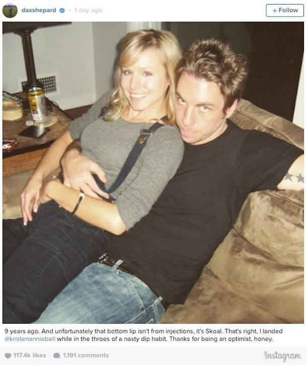 Dax Shepard Shares Throwback Picture With Kristen Bell