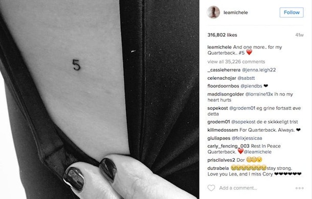 Lea Michele Posts Photo With Late Boyfriend Cory Monteith