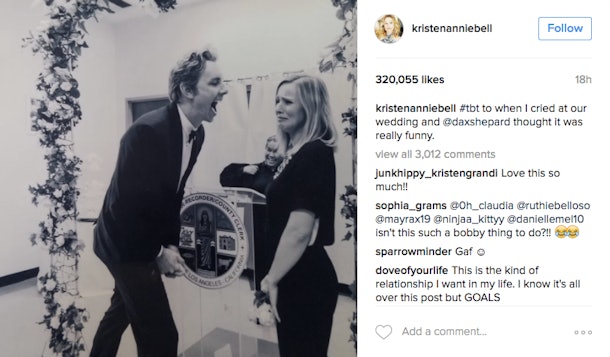 Kristen Bell Shared Pic Of Her Wedding To Dax Shepard Instagram