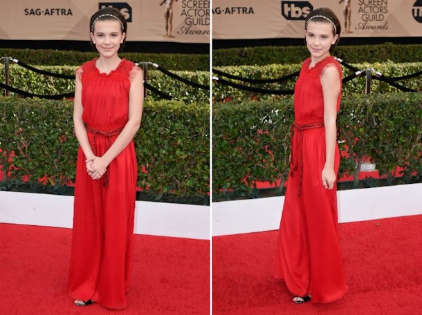 Eleven From Stranger Things At Sag Awards Red Carpet