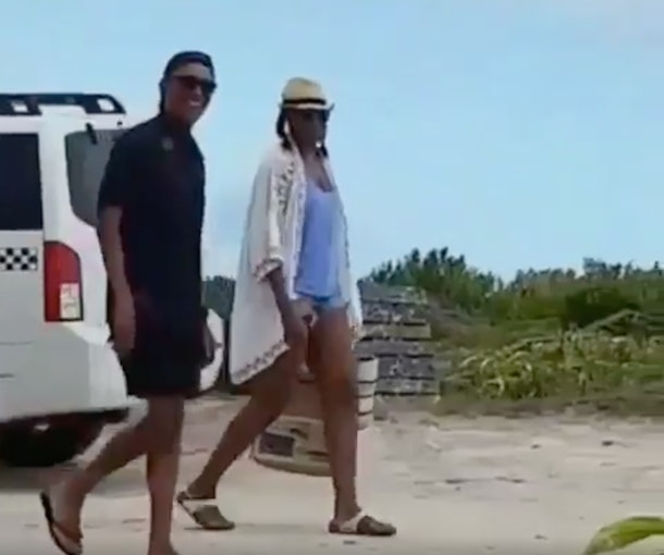 Barack And Michelle Obama Look Happy At Necker Island