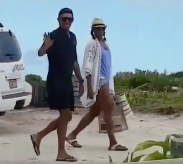Barack And Michelle Obama Look Happy At Necker Island