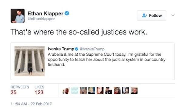Ivanka Trump Trolled On Twitter For Pic Visiting Supreme Court