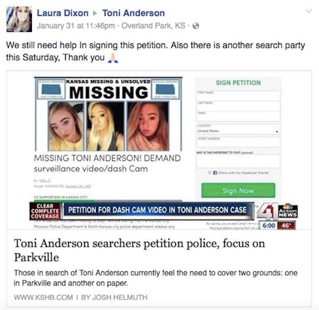 Toni Anderson's Mom Shares Theory On Where Missing Daughter Is