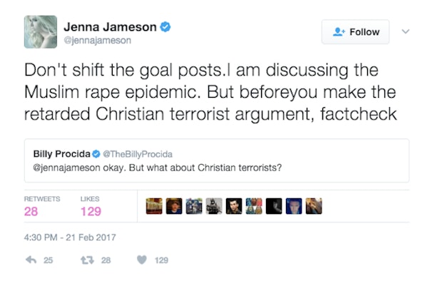 Jenna Jameson Goes On Twitter Rant About Muslims