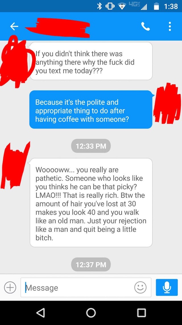 After Tinder Couple Rejected Each Other, They Texted Insults