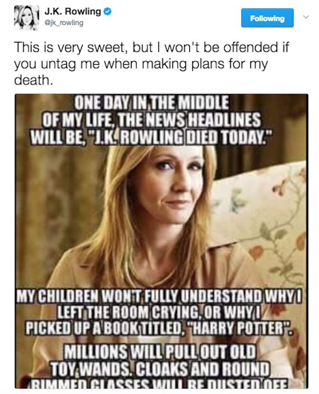 Best JK Rowling Tweets Of 2017