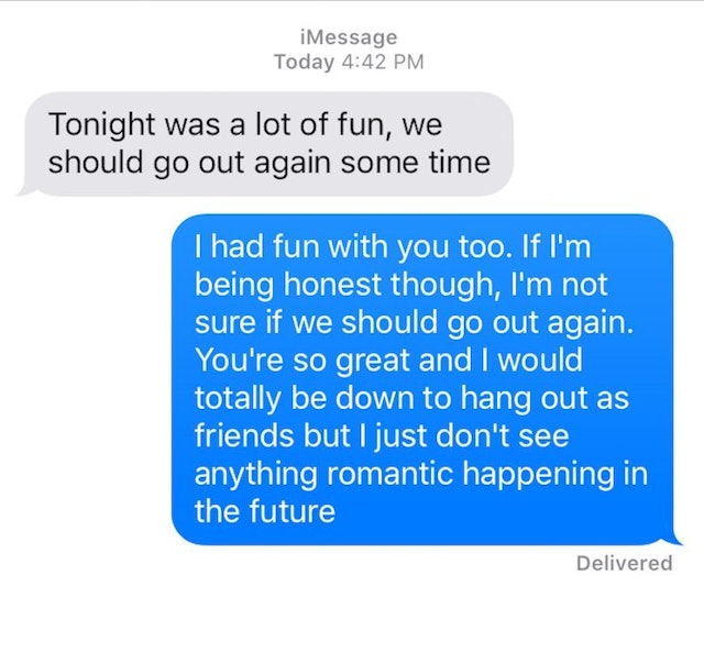 Reject Texts To Send After A Date, Based On How Bad It Was