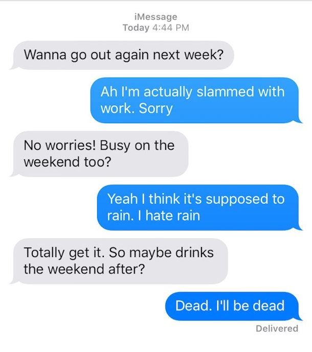 what to text a girl after a bad date