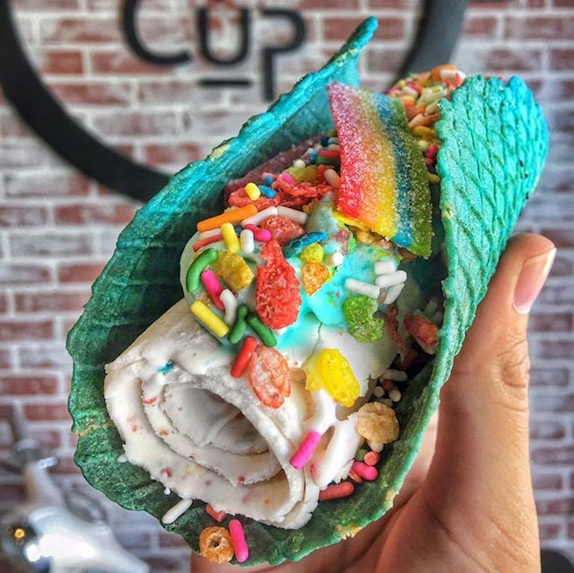 Where Can I Eat Rolled Rainbow Ice Cream Tacos?
