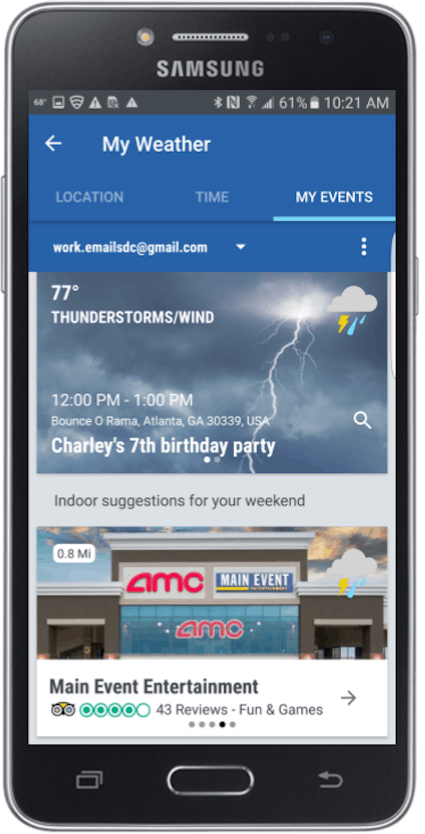 weather channel app military time