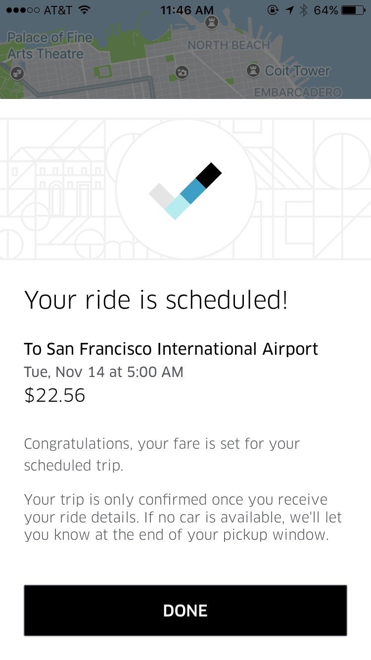 uber schedule ride time zone