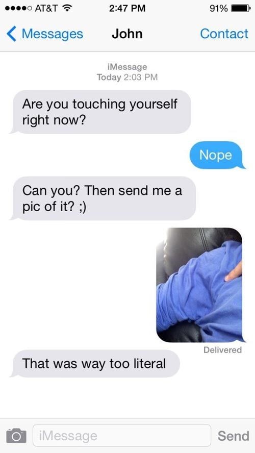 Sending dirty texts to a guy