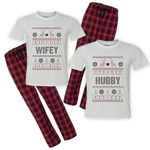 7 Naughty & Nice Christmas Pajamas To Wear With Your Person This Season