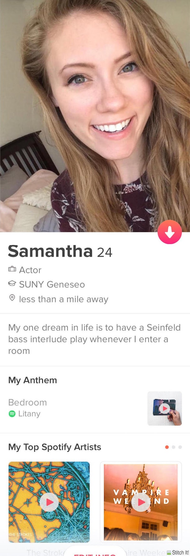 tinder profile with no picture