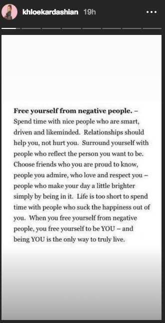 Khloe Kardashian S Quote About Negative Relationships Got A Response From Kourtney
