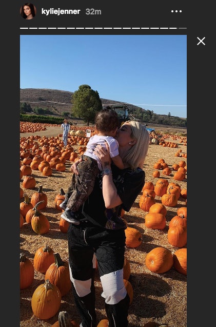 These Photos Of Kylie Jenner Travis Scott Stormi Pumpkin Picking Are Too Adorable