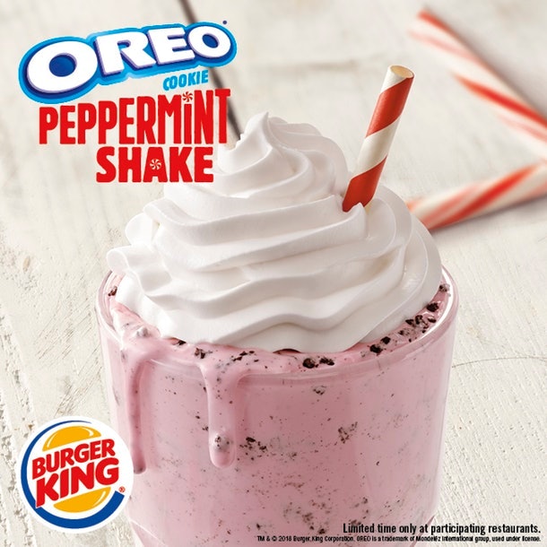 Here's How To Get A Free Burger King Peppermint Oreo Shake Using ...