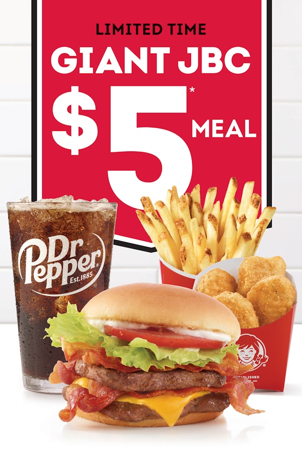 Wendy's' 5 Giant Junior Bacon Cheeseburger Meal Will Fill You Up On The Cheap