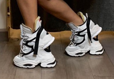 double heel sneakers