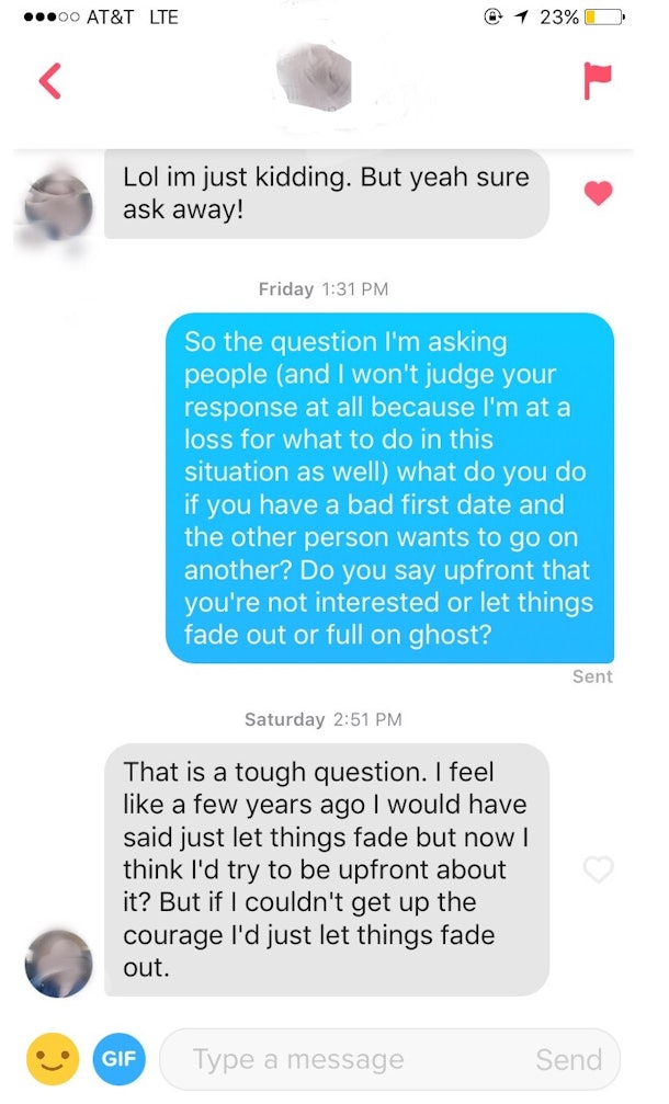 Is It Ok To Ghost After A Bad First Date I Asked My Tinder Matches For Input
