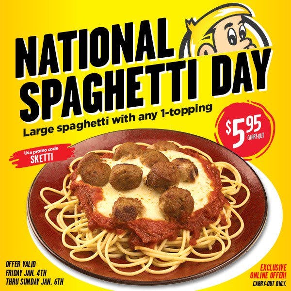These 5 National Spaghetti Day Deals On Jan. 4 Will Fill You Up On The