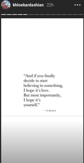 Khloe Kardashian S Instagram Quote About Believing In Love Is Encouraging