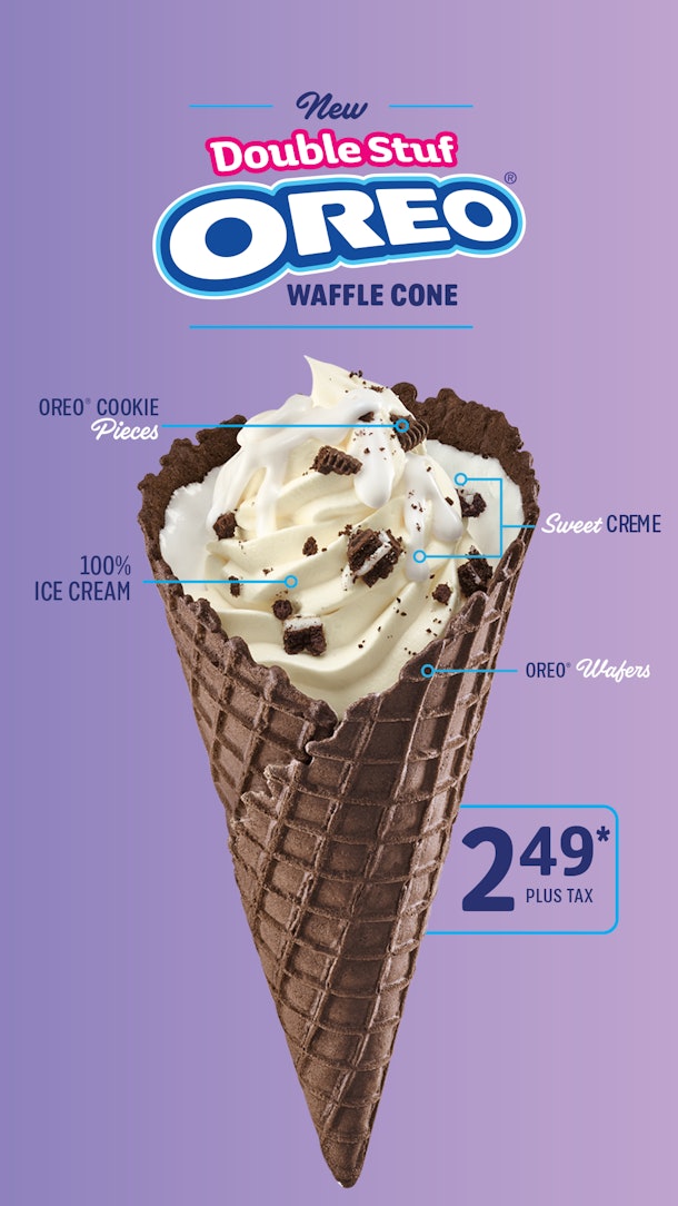 sonic double oreo waffle cone