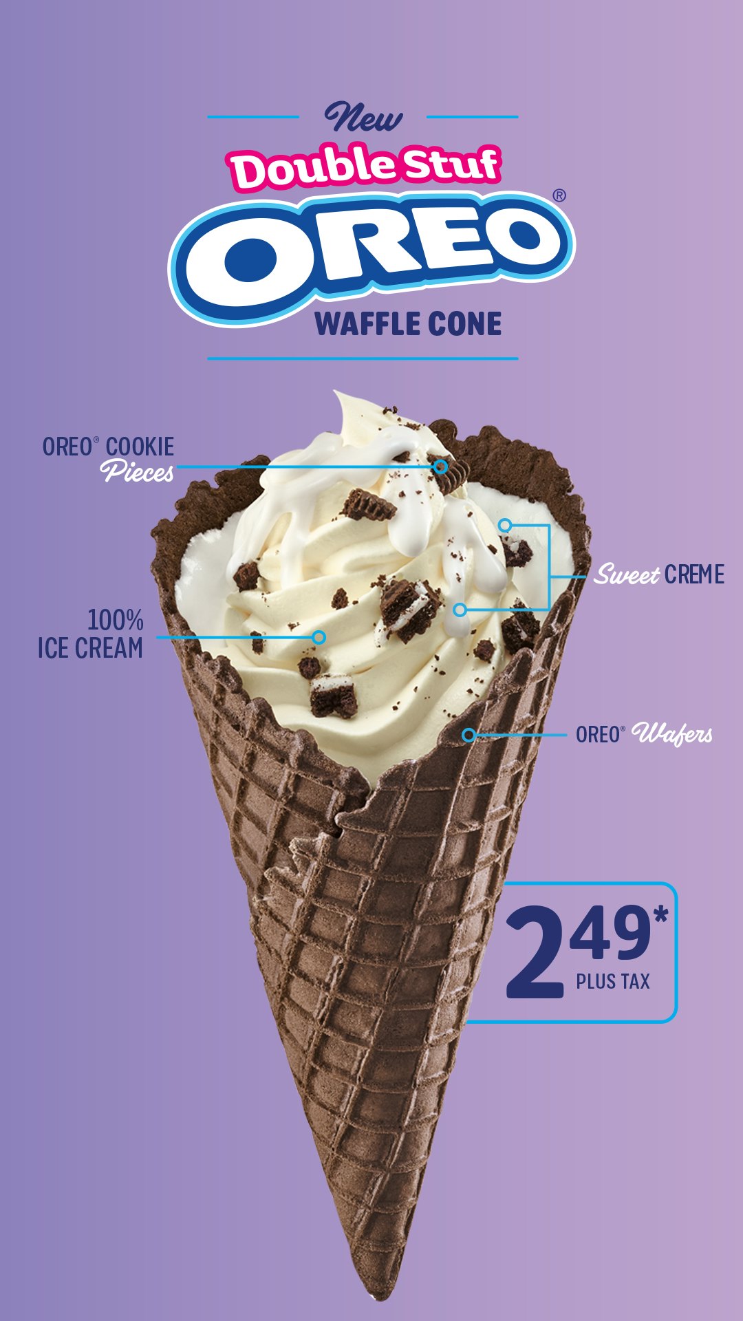 sonic double oreo waffle cone