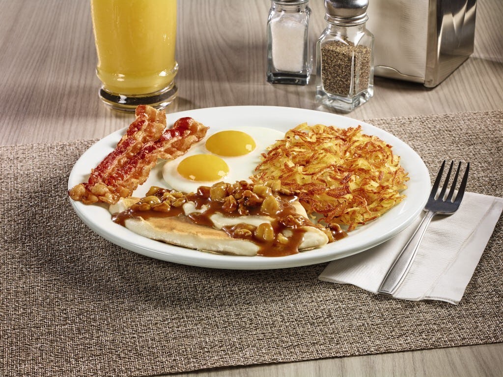 Denny's New Apple Bourbon Pancakes & Crepes Are A Sweet Start To Your