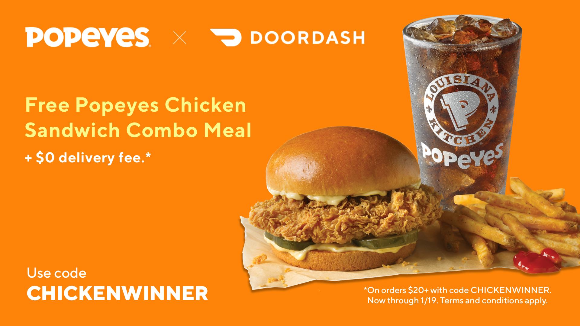 Popeyes January 2020 Doordash Deal Includes A Free Chicken