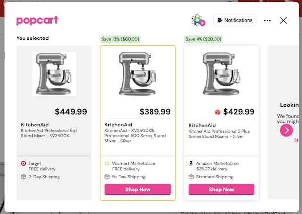 Popcart is a browser extension meant to help you save money.
