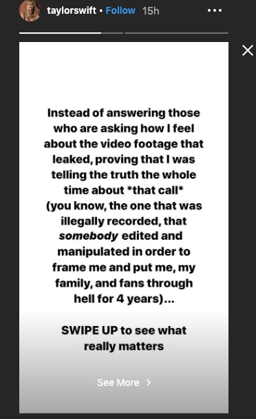 Taylor Swift S Instagram About Her Phone Call With Kanye Is A Lot