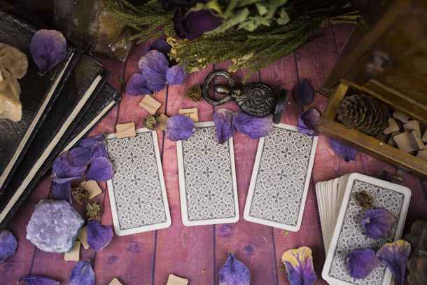 Tarot cards, magic, witchcraft, old books