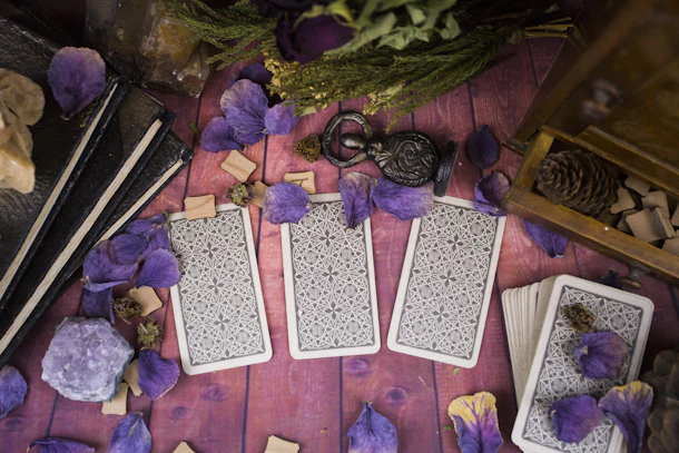 Tarot cards, magic, witchcraft, old books